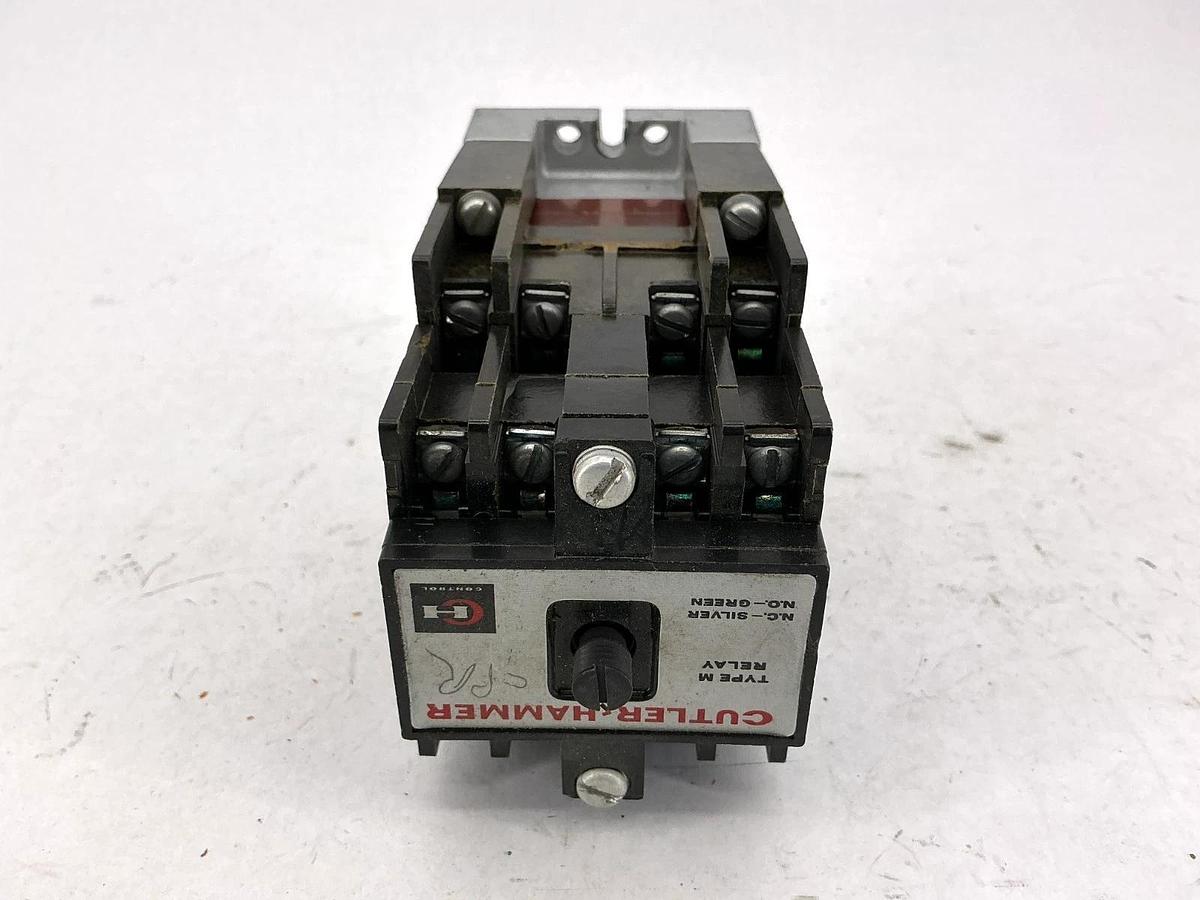 Used Cutler-Hammer D23MB Ser A2 Type M Relay w/ D23MD Accessory 10A 300V