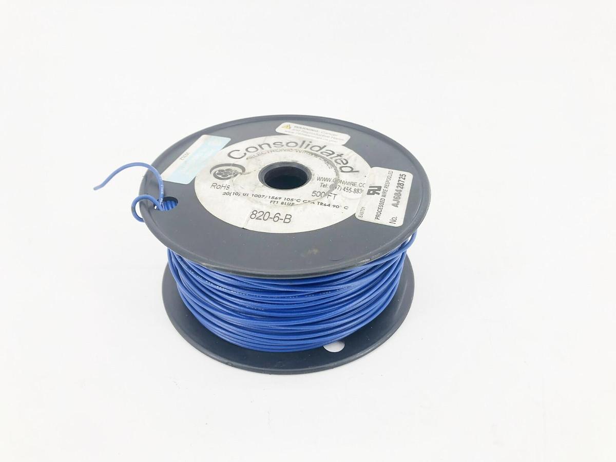 New Consolidated Wire 820-6-B Hook-Up Wire 20AWG Approx. 475FT.