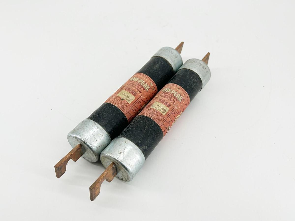 Used Lot of 2 Bussmann LPS-RK-90 Time Delay Dual Element Fuse 90A 600V RK1