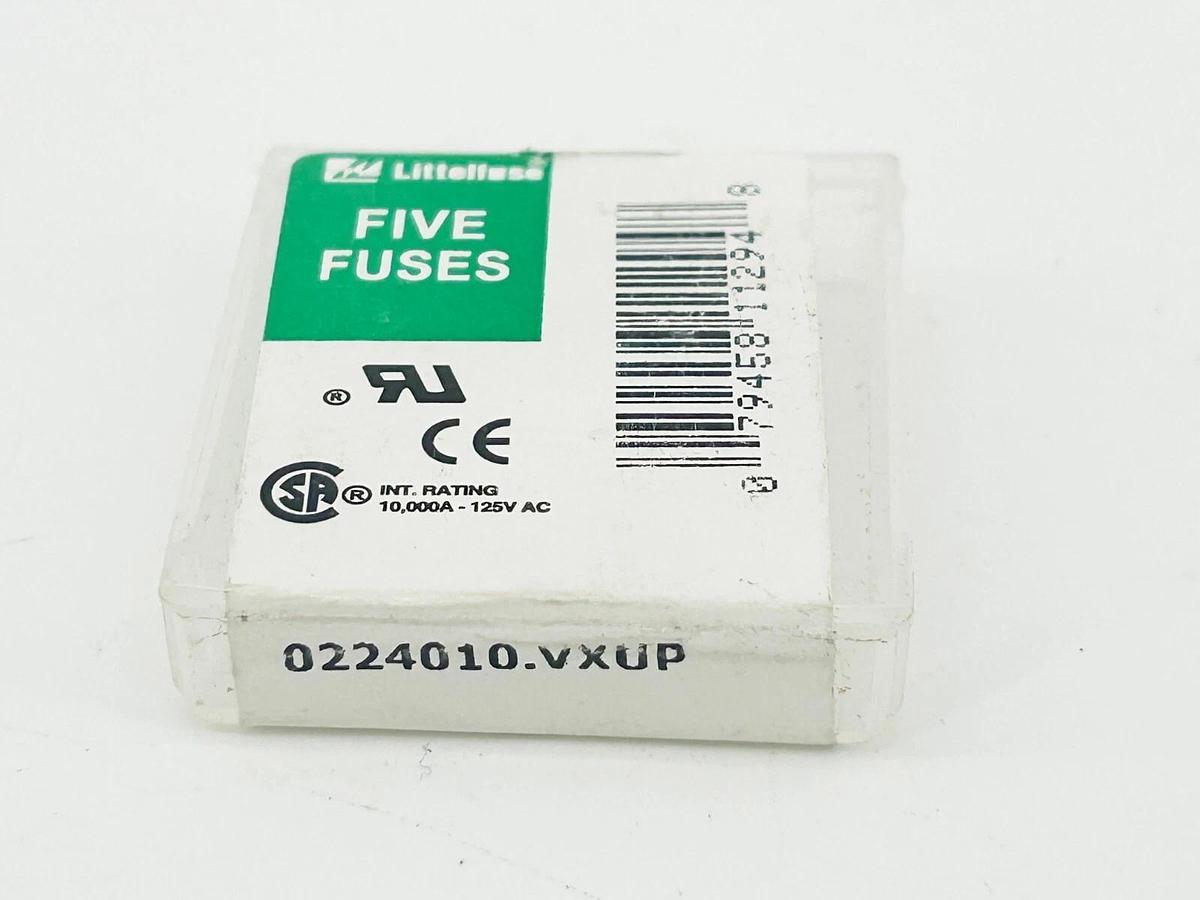 New Lot of 10 Littelfuse 0224010.VXUP Fuse 10A 125V