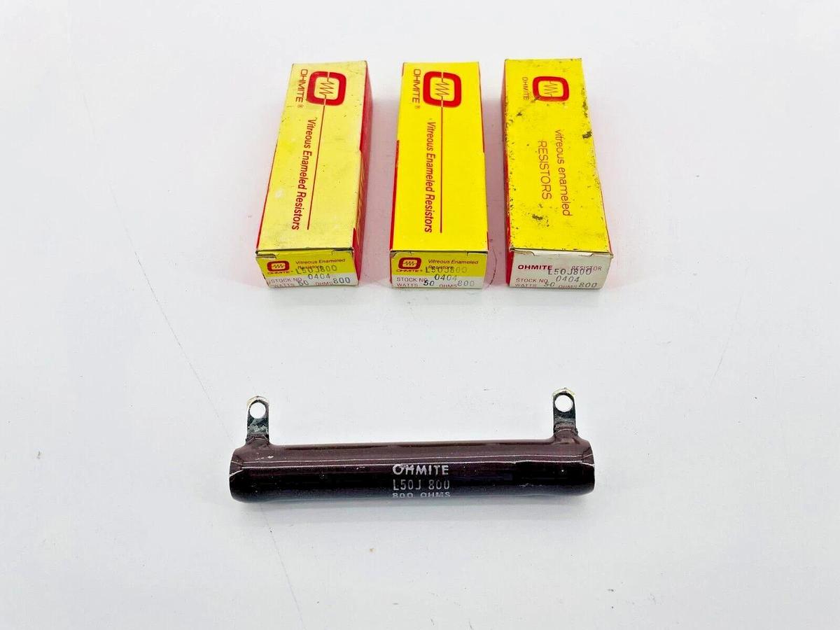 Lot of 3 New Ohmite L50J800 Wirewound Resistors 50W 800OHM