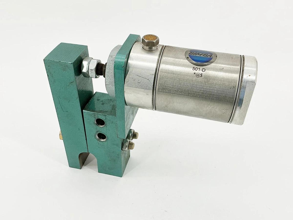 Used Bimba 501-D Pneumatic Cylinder W/ Mounting Bracket