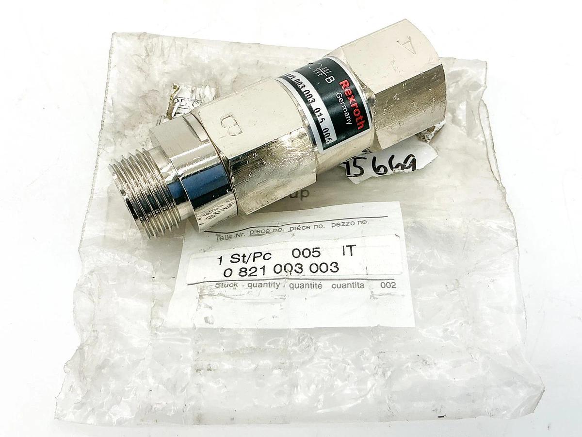 New Rexroth 0-821-003-003-015-005 Pneumatic Check Valve - No Box