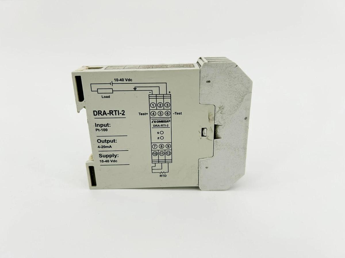 New Omega DRA-RTI-2 DIN Rail 2-Wire Temperature Transmitter, ,10-40VDC, 4-20mA