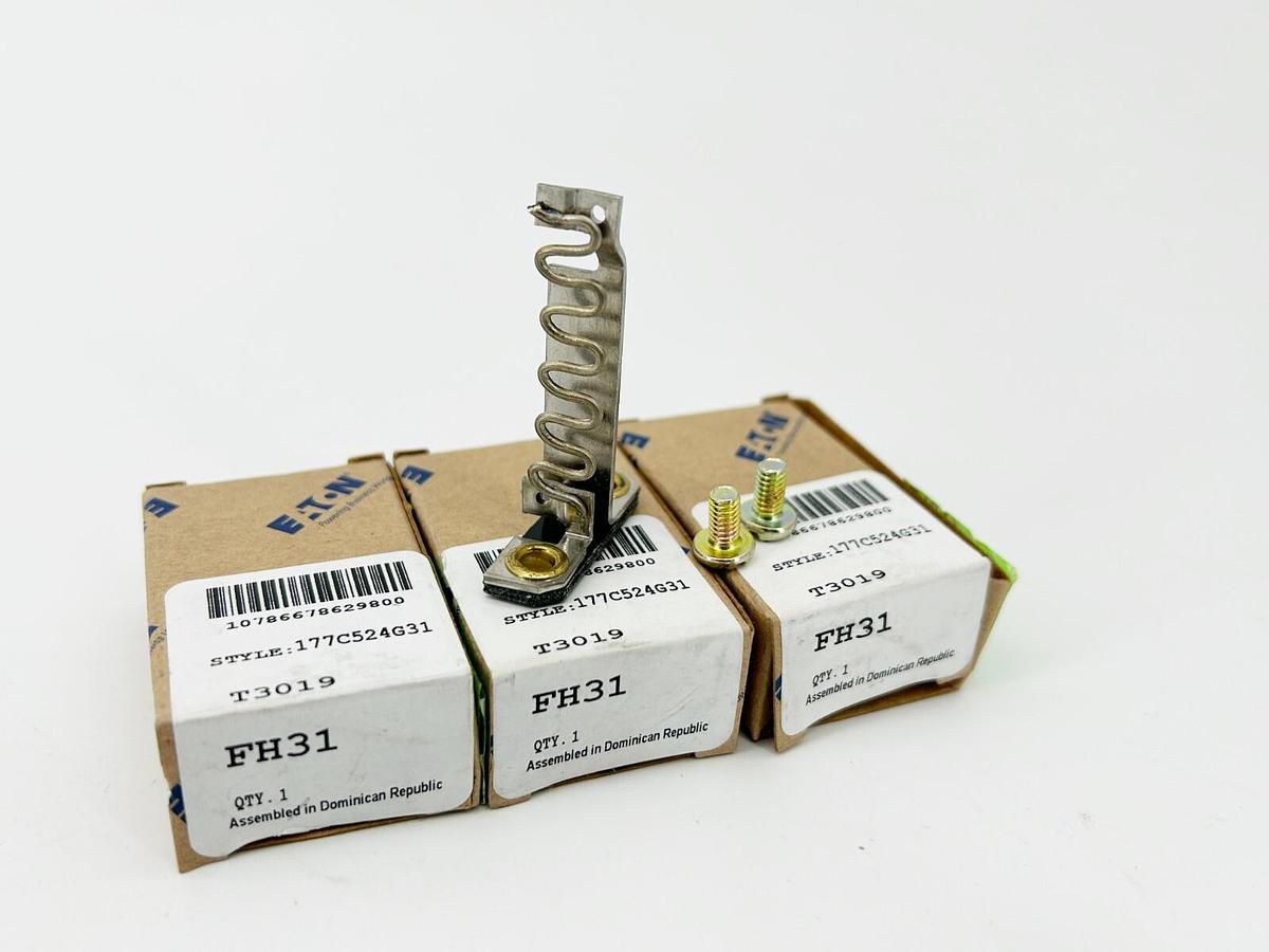 New Lot of 3 Eaton FH31 Thermal Overload Heater Element Relay
