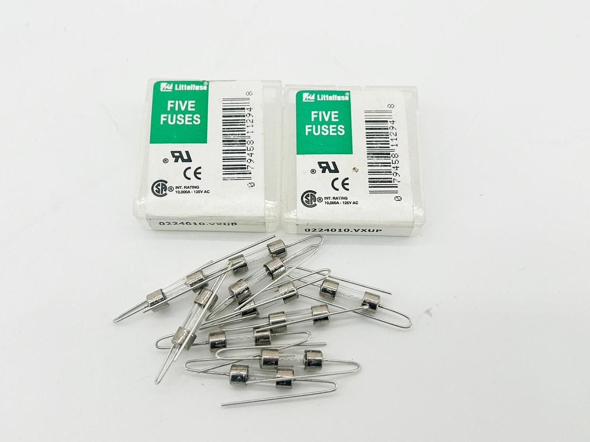 New Lot of 10 Littelfuse 0224010.VXUP Fuse 10A 125V