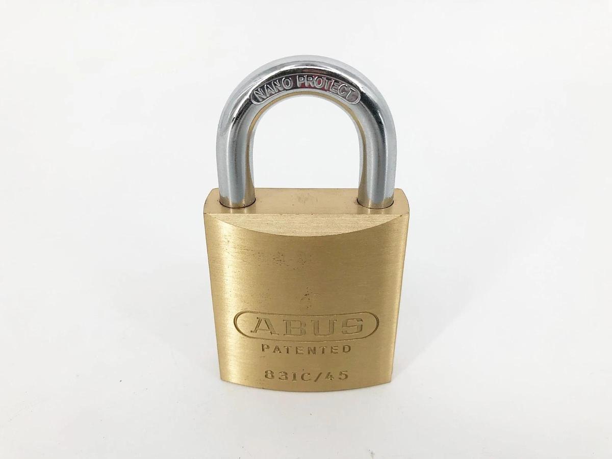 New Abus 83IC/45 Brass Padlock Interchangeable Core 1" Height 14J880