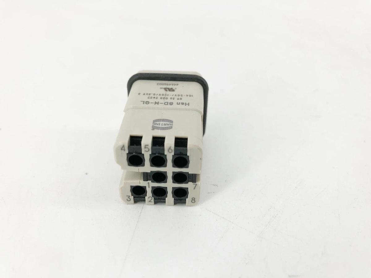 New Harting Han 8D-M-QL Connector Insert 10A 09360082632 - No Box