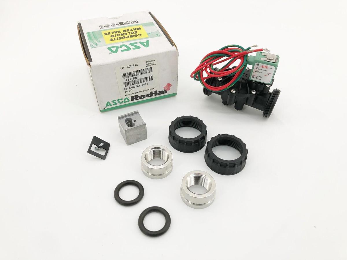 New Asco 8212A037L1100F1 Solenoid Valve 2-Way NC 3/4" Pipe 24VDC Polymide 20HP14