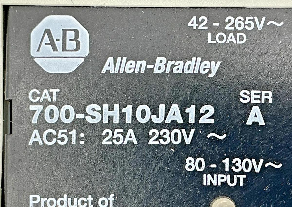 New Allen Bradley 700-SH10JA12 Ser A Relay 25A 230V 80-130V 42-265V~ 50/60HZ