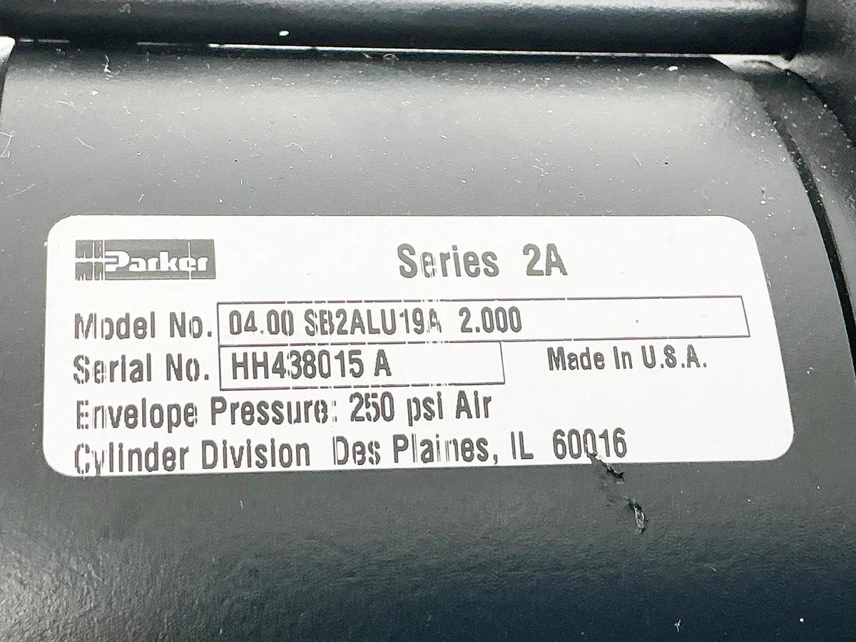 New Parker 04.00 SB2ALU19A 2.000 Pneumatic Cylinder 250PSI Series 2A - No Box