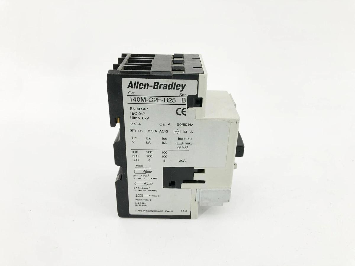 Used AB Allen Bradley 140M-C2E-B25 Ser. B Motor Circuit Protector 1.6-2.5A