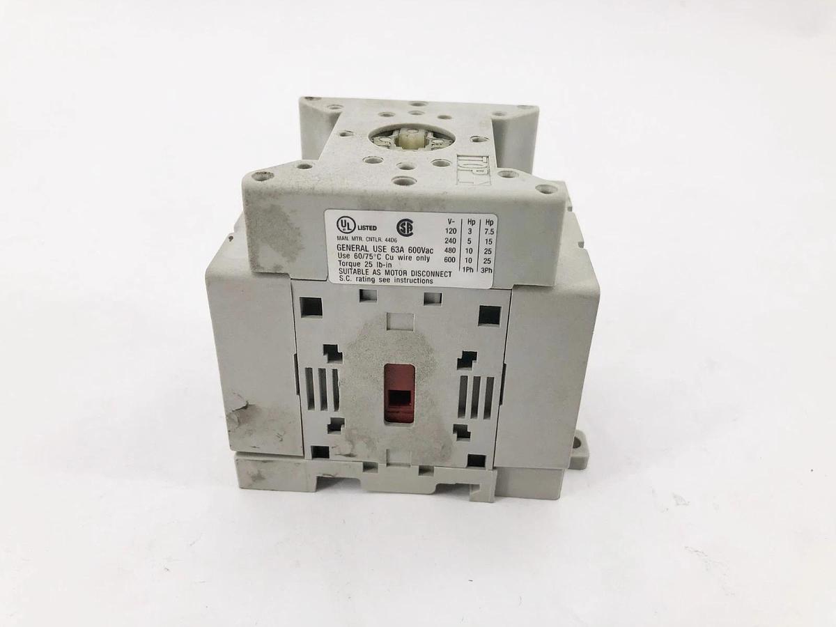 Used Allen Bradley 194E-E63-1753 Ser. B Load Switch 63A 600VAC - Missing Actuator