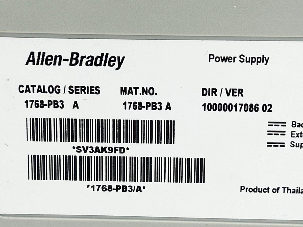Used Allen Bradley 1768-PB3 Power Supply Control Logix 50AMP 16.8 - 31.2VDC Input 24V