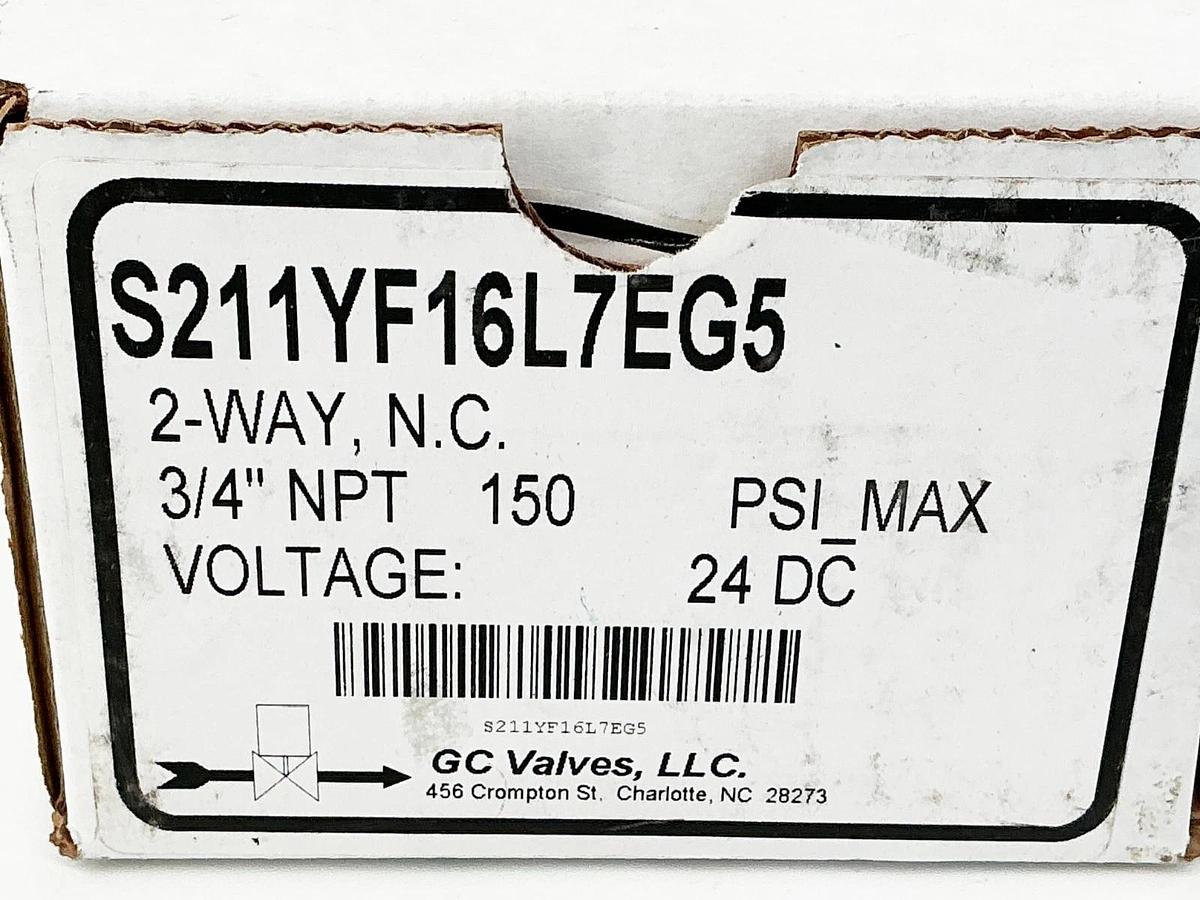 New GC Valves S211YF16L7EG5 24VDC 3/4"NPT 150PSI 10W