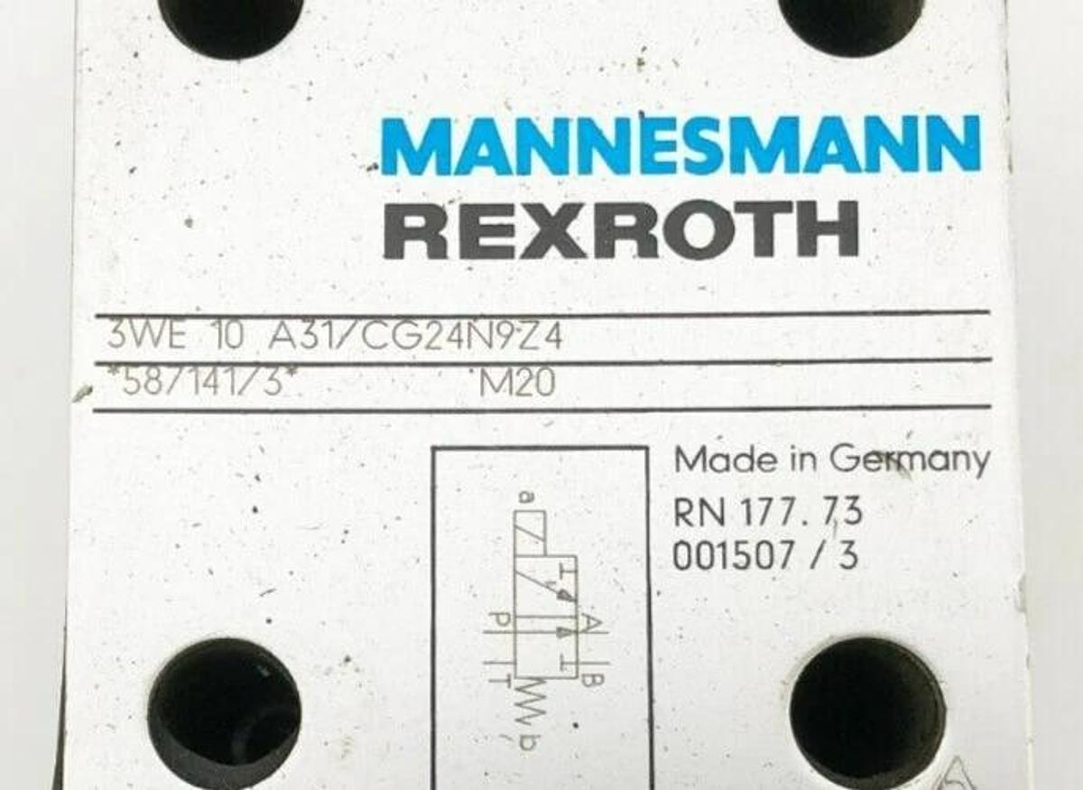 Used Rexroth 3WE10A31/CG24N9Z4 Directional Control Solenoid Valve 24VDC 587141/3