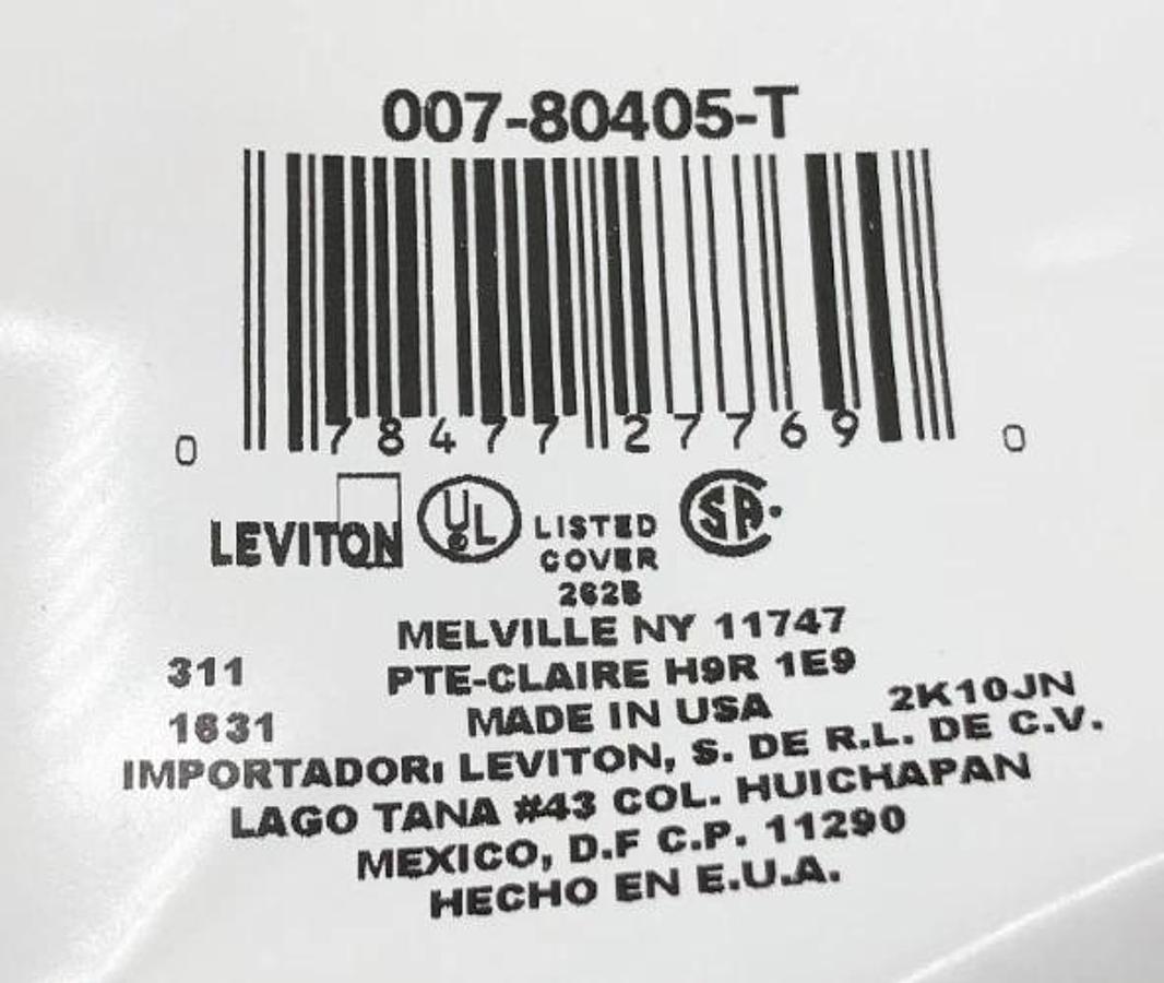 Box of 25 New Leviton 80405-T Combo Wallplates 2-Gang 1-Toggle 1-Decora/GFCI