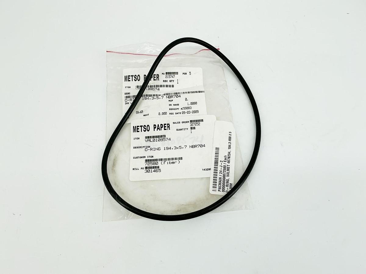 New Metso Paper VAL0109574 O-Ring 194.3X5.7 NBR704
