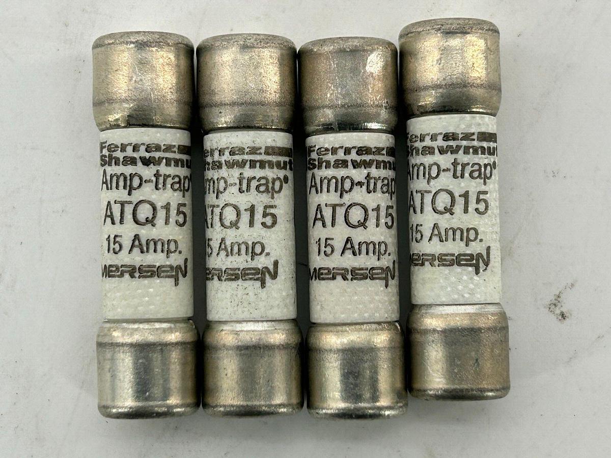 New Lot of 4 Ferraz Shawmut ATQ15 Time Delay Fuse 15A 500V