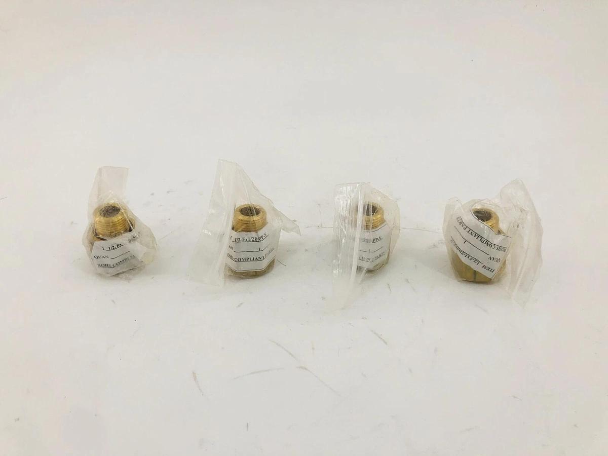 Lot of 4 New 1/2-Fx1/2BSPP-V Fitting Adapters