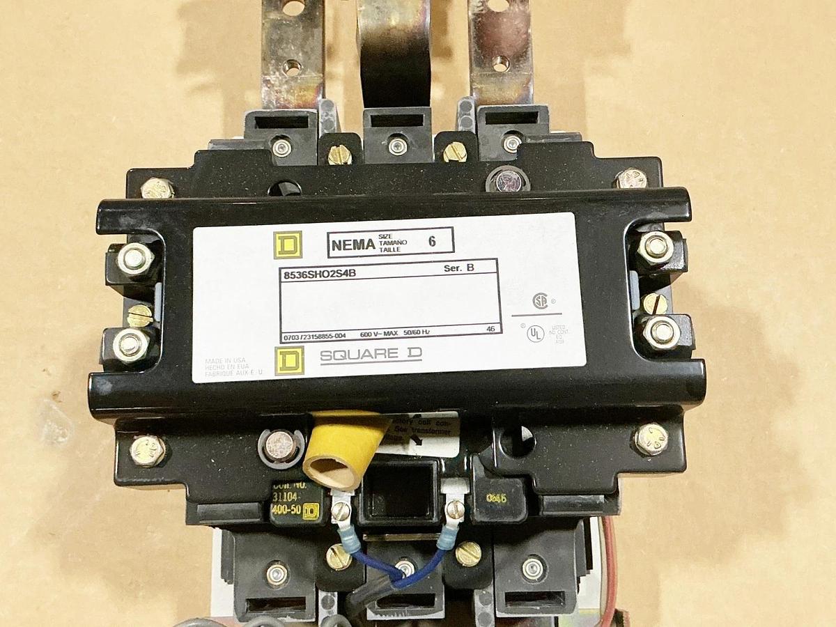 New Square D 8536SHO2S4V02B Starter NEMA Size 6 110/120V 50/60Hz Coil Ser. B