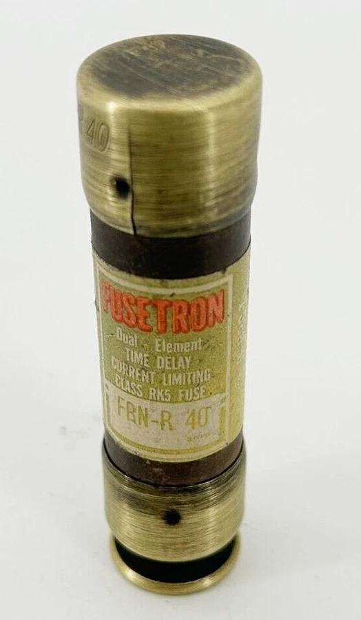 New Bussmann Fusetron FRN-R-40 Dual Element Time Delay Fuse 40A 250V