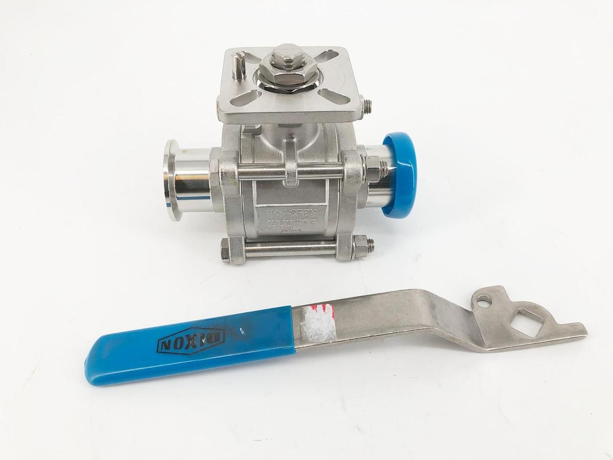 New Dixon 1-1/2" CF8M 1000WOG Tri-Clamp Ball Valve Stainless - No Box