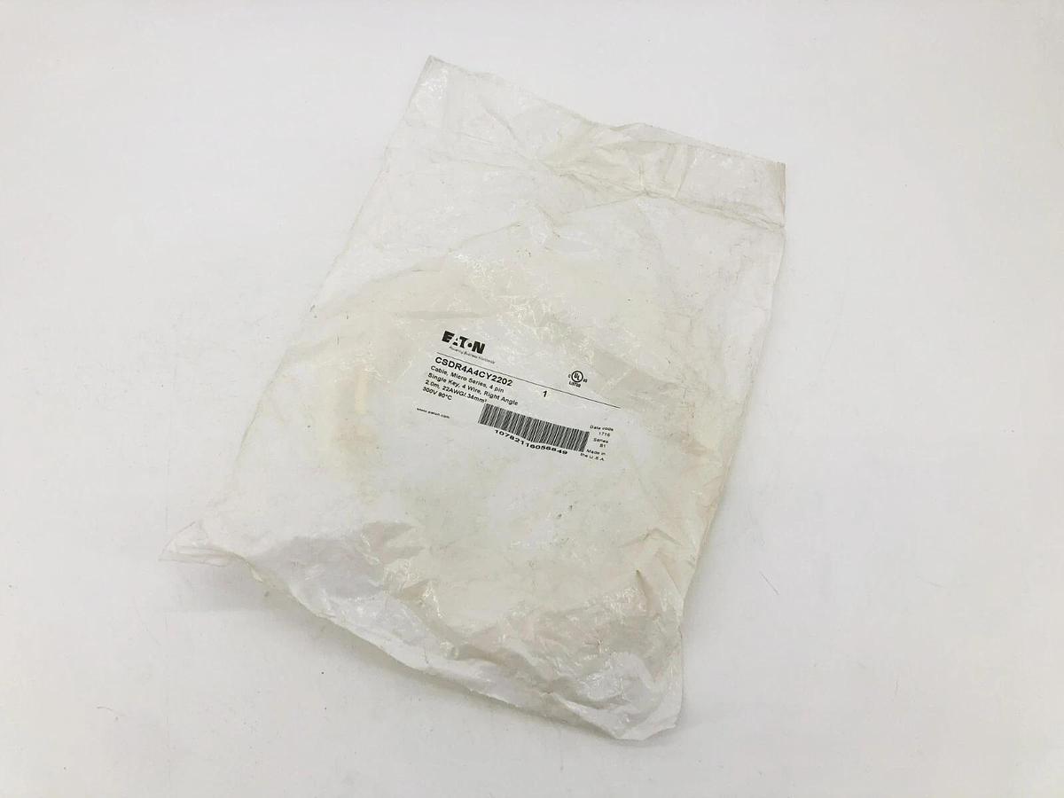New Eaton CSDR4A4CY2202 Cordset 4-Pin Single Key 4-Wire 2m 22AWG