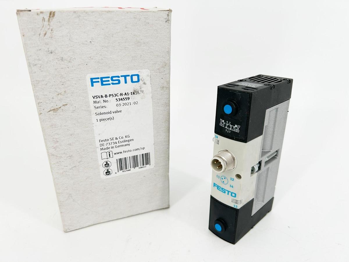 New Festo VSVA-B-P53C-H-A1-1R5L Solenoid Valve 24V 145psi 534559