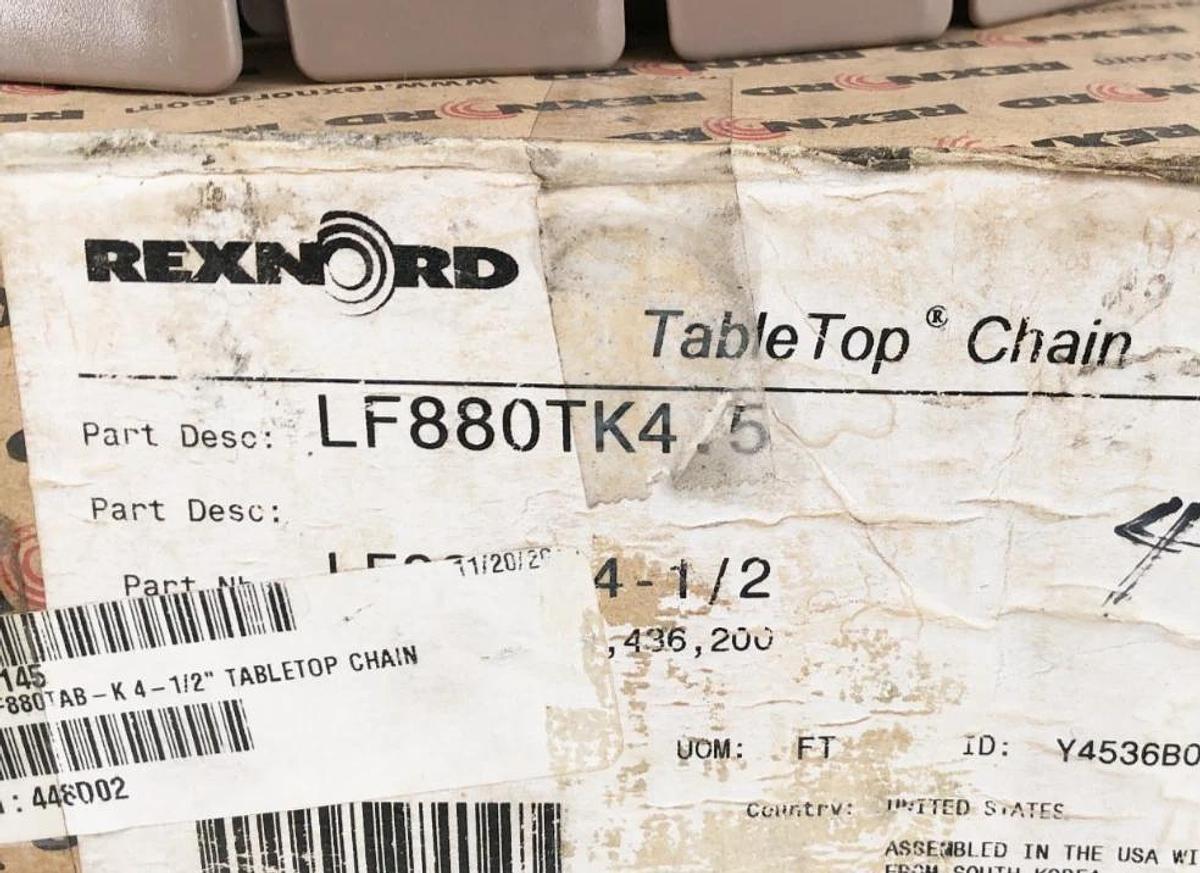 New Rexnord LF880TK-4.5 TableTop Chain 10 FT