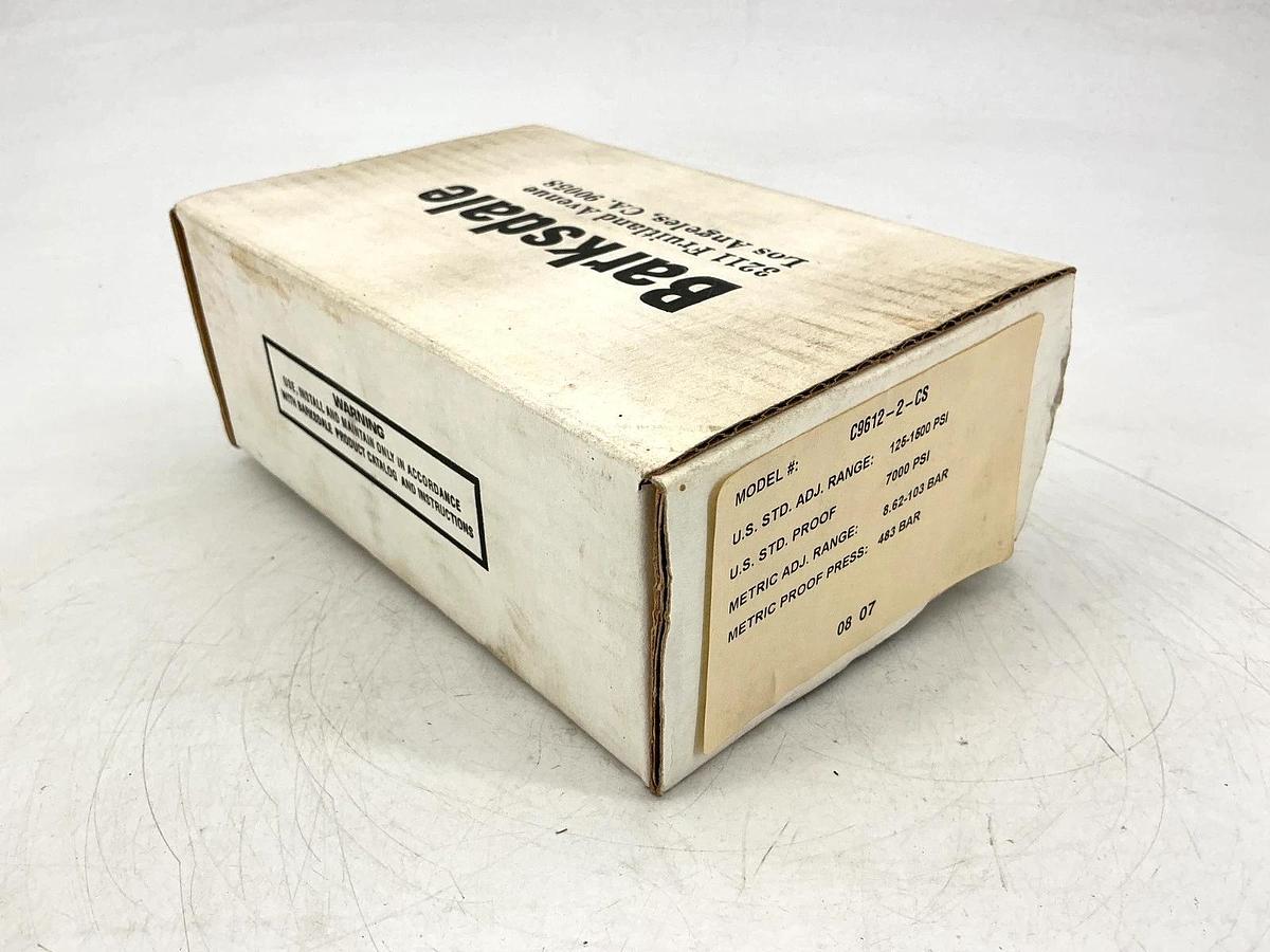 New Barksdale C9612-2-CS Piston Pressure Switch Range 125-1500PSI 8.62-103BAR