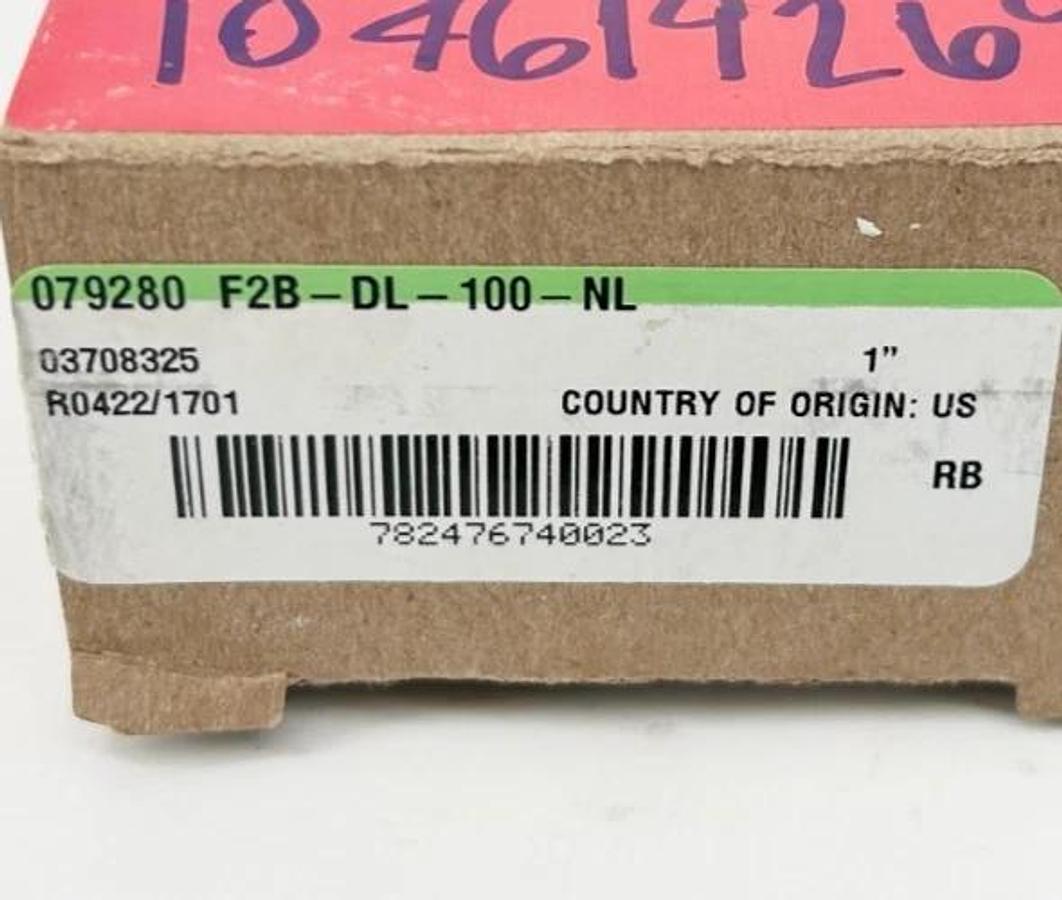 New Dodge F2B-DL-100-NL Flange Bearing 1" Bore 2-Bolt 079280 R0422/1701