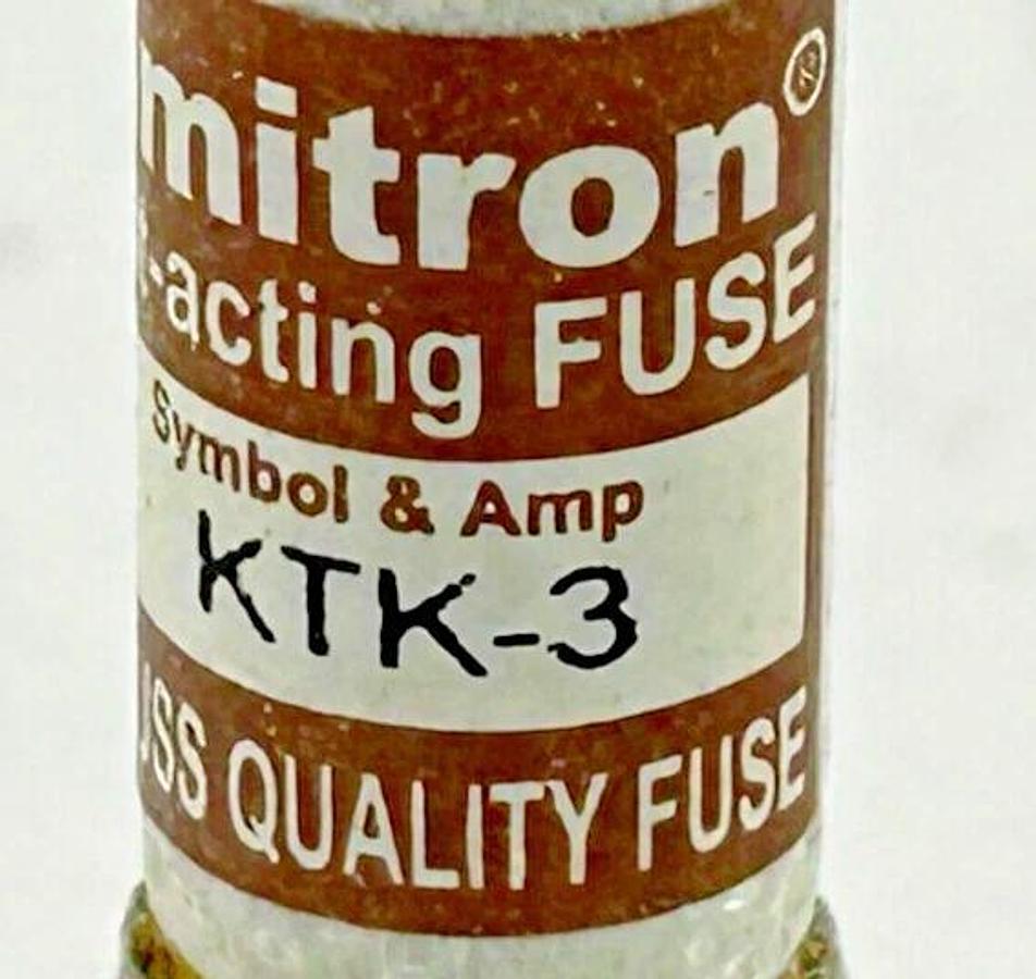 New Lot of 6 Bussmann KTK-3 Fast Acting Fuse 3A 600V