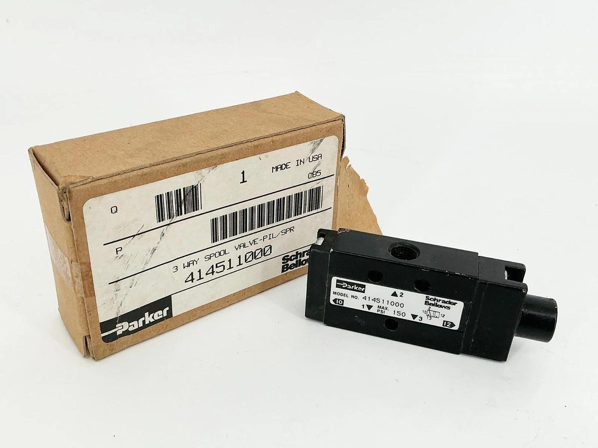 New Parker 414511000 3 Way Spool Valve 150PSI