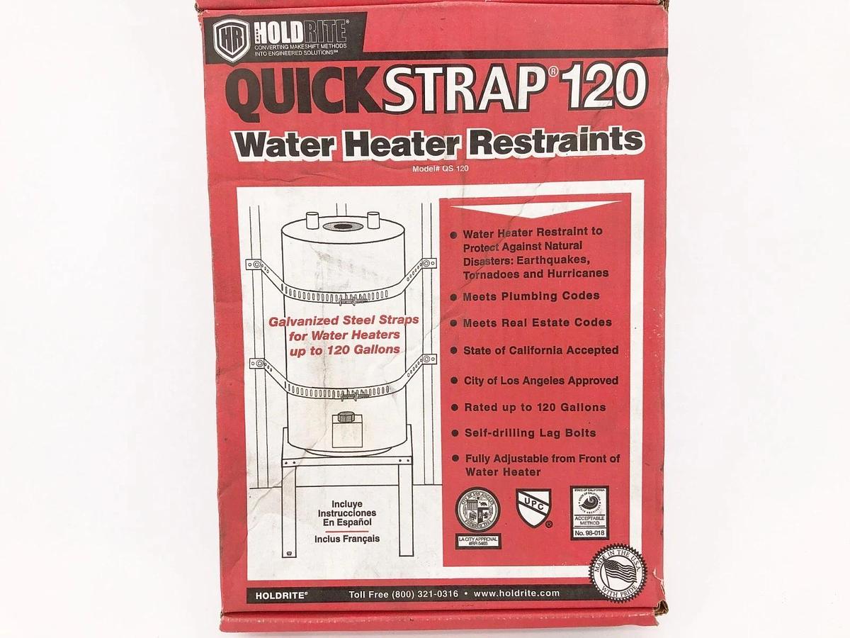 New Holdrite Quick Strap QS120 Water Heater Restraining Strap