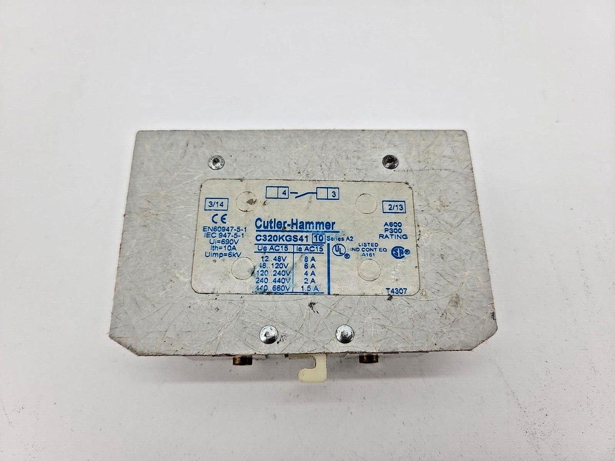 Used Cutler Hammer C320KGS41 NEMA Auxiliary Contact NO