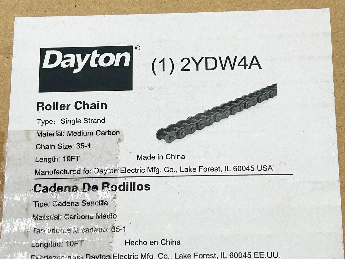 New Dayton 2YDW4A Roller Chain Size 34-1 Lenth 10'