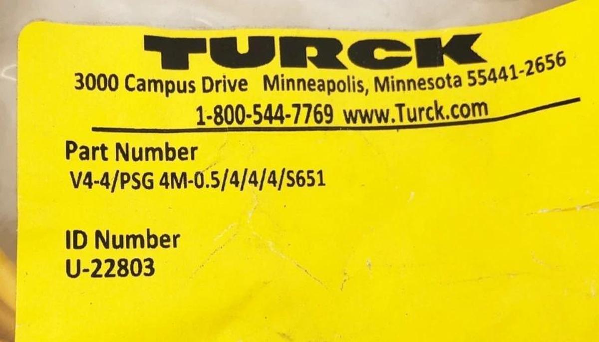 New Turck V4-4/PSG 4M-0.5/4/4/4/S651 Cordset Splitter/Tee M12 Eurofast U-22803