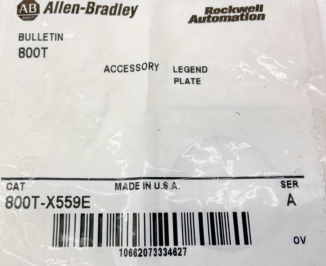 Lot of 2 New Allen Bradley 800T-X559E Ser A Legend Plate Accessory