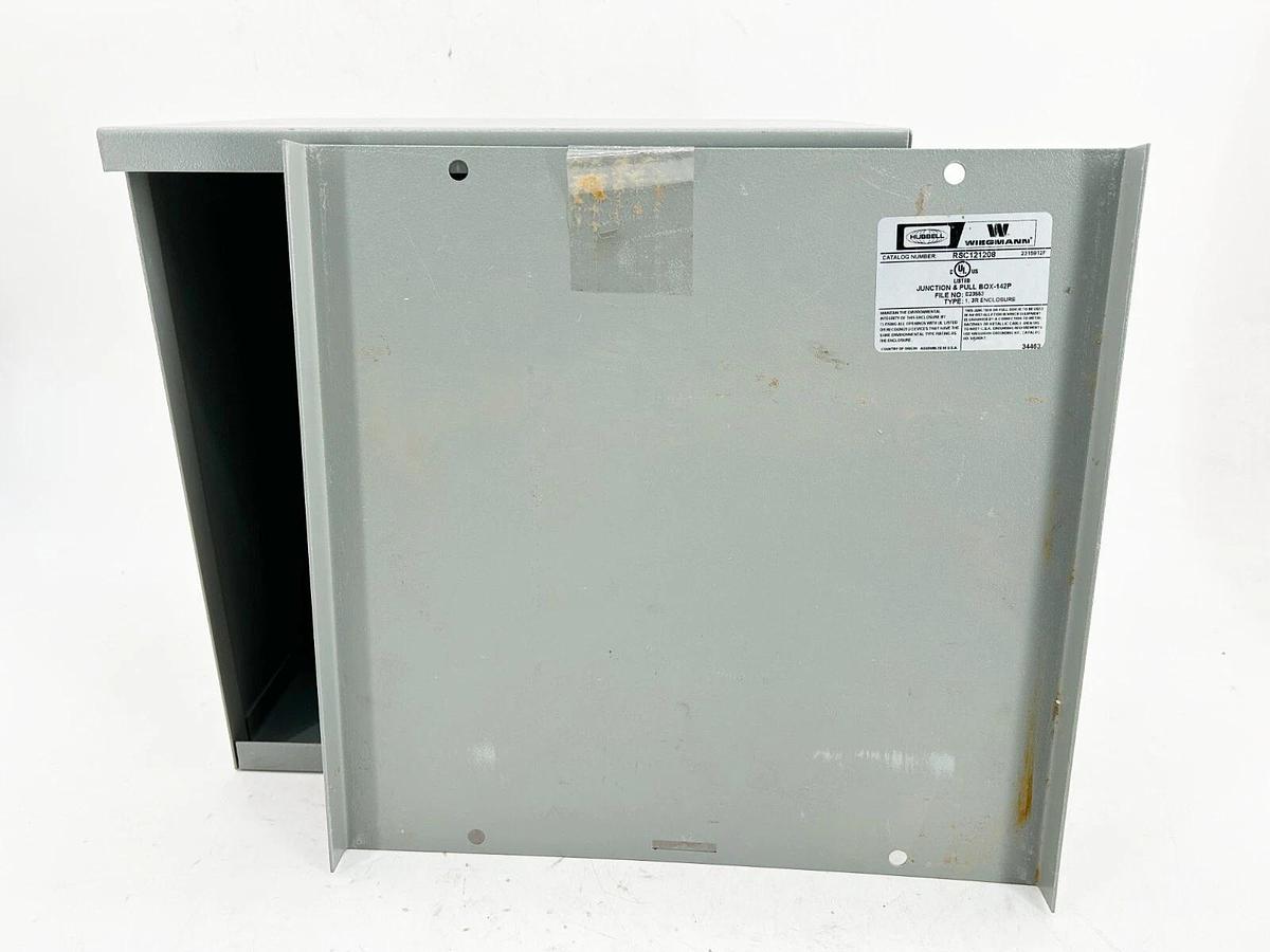 New Hubbell Wiegmann RSC121208 Steel Electrical Enclosure - missing screws