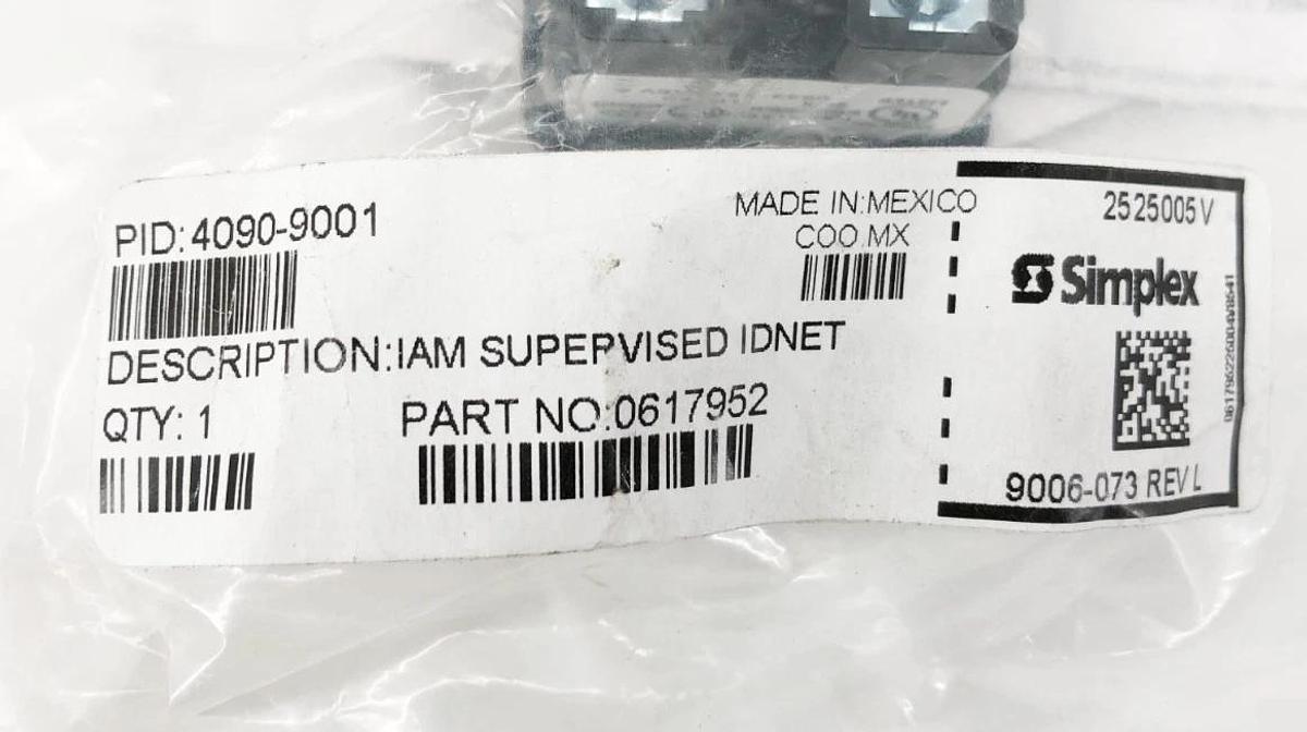 New Simplex 4090-9001 IAM Supervised IDNET Monitor 0617952