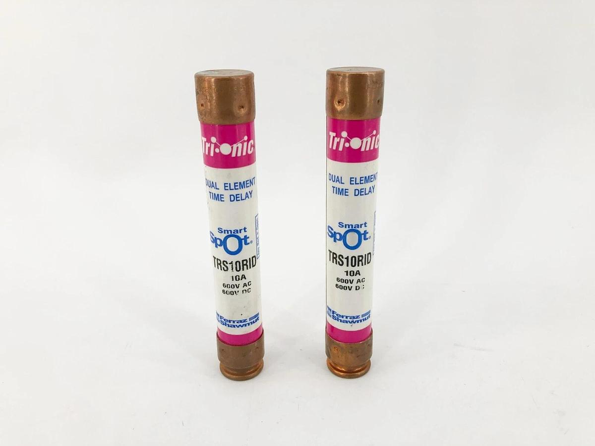 Lot of 2 New Ferraz Shawmut TRS10RID Smart Spot Fuses 10A 600VAC/DC