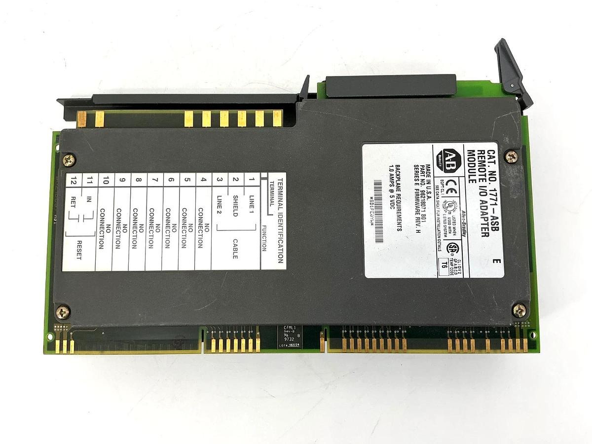 Used Allen Bradley 1771-ASB Ser E Remote I/O Adapter Module 1A @ 5VDC 1771ASB