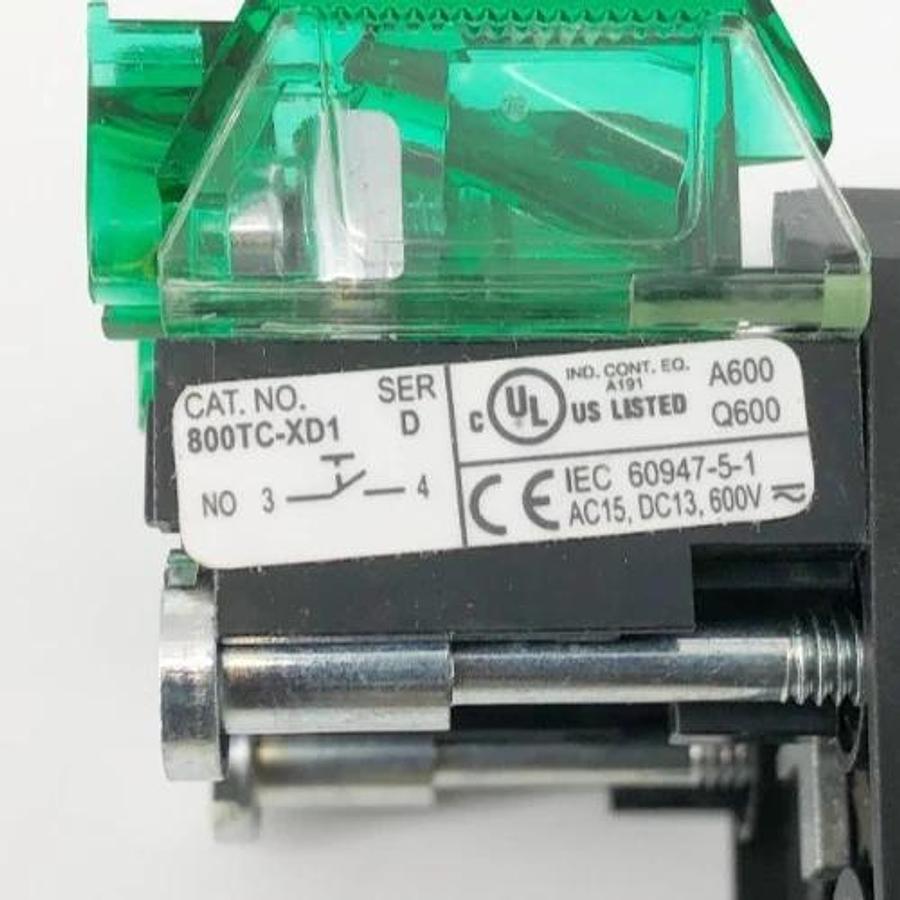 New Allen Bradley 800HC-AR2D1 Ser. F Black Momentary Pushbutton 30.5mm 800TC-XD1