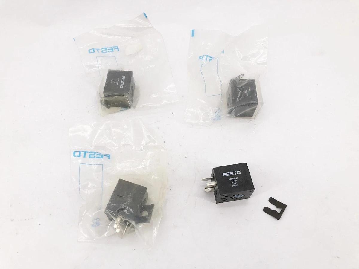 Lot of 4 New Festo MSN1G-24V Solenoid Coils 24VDC 2.5W 123060 - No Box