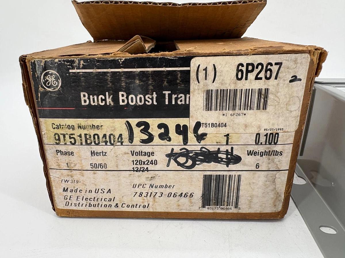New GE 9T51B0404 Buck Boost Transformer 100VA Pri. 120/240V Sec. 12/24V