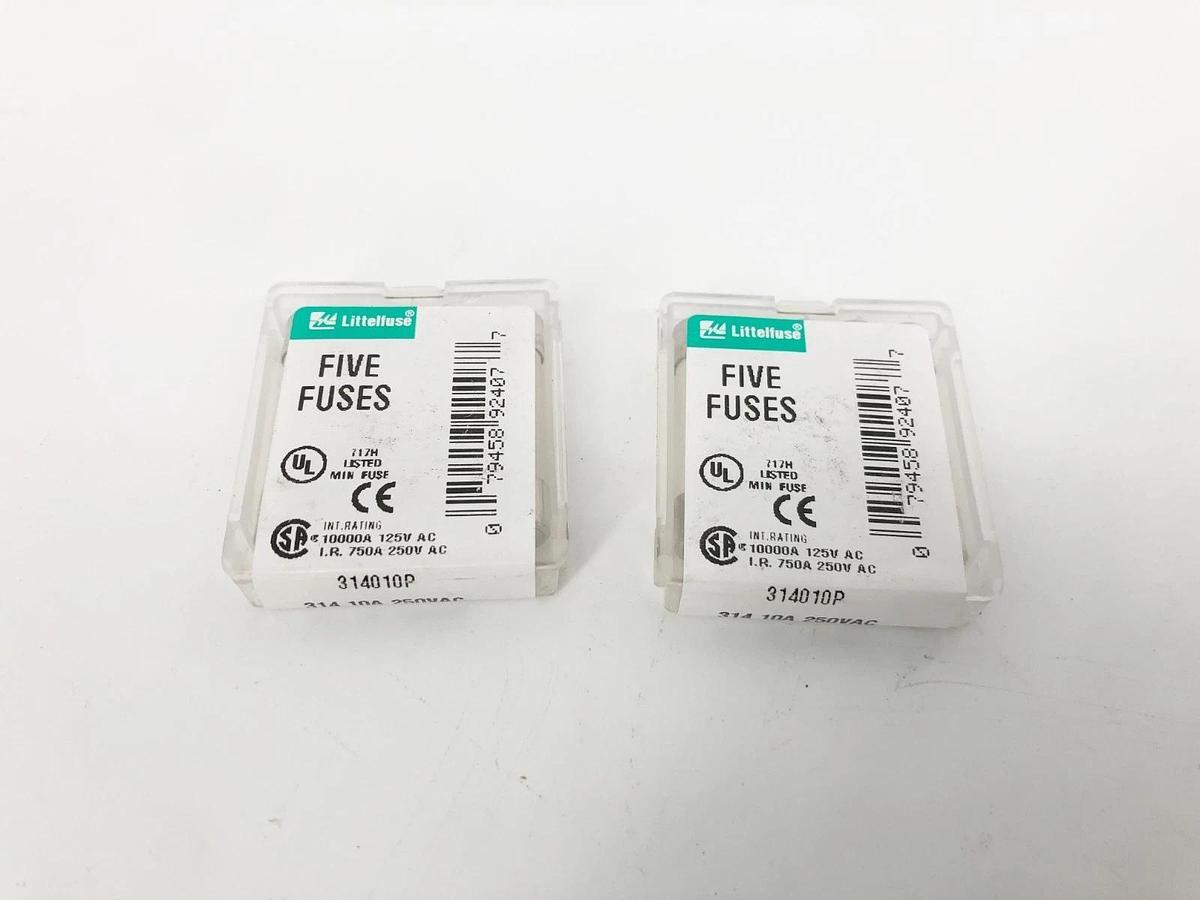 Lot of 10 New Littelfuse 314010P Ceramic Cartridge Fuses 10A 250VAC
