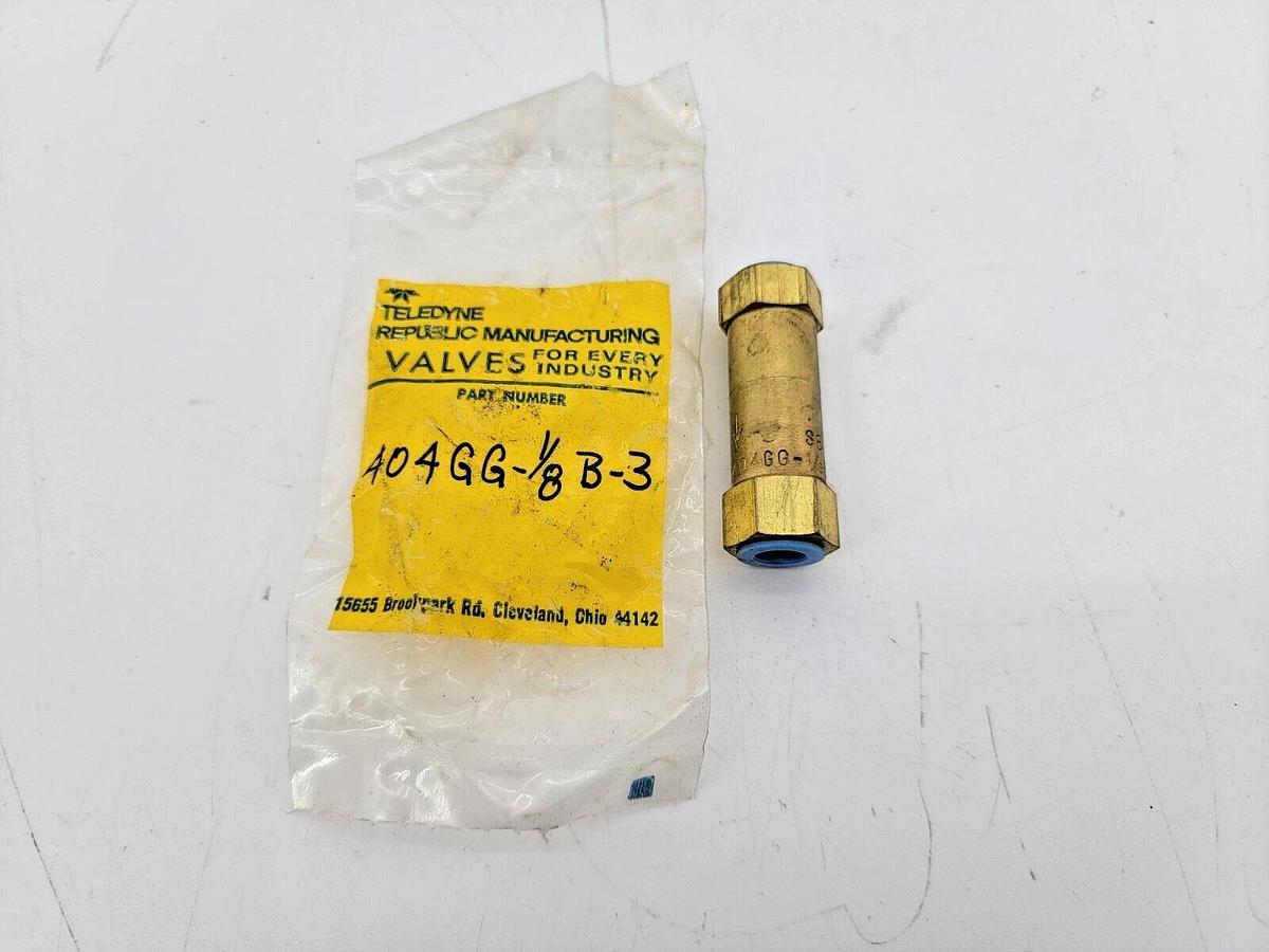 New Teledyne 404GG-1/8B-3 Hydraulic Ball Check Valve S8 Female Parker