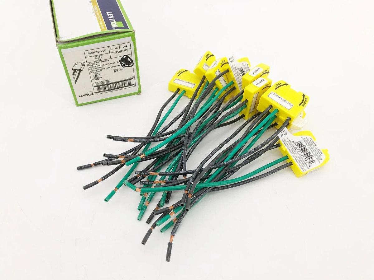 Box of 10 New Leviton MSPSW-ST Wiring Module 20A 6" Leads Yellow
