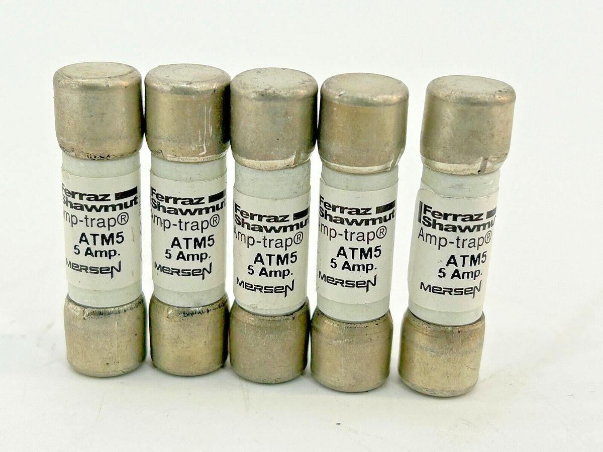 New Lot of 5 Ferraz Shawmut ATM5 Amp Trap Fuse 5A 600V